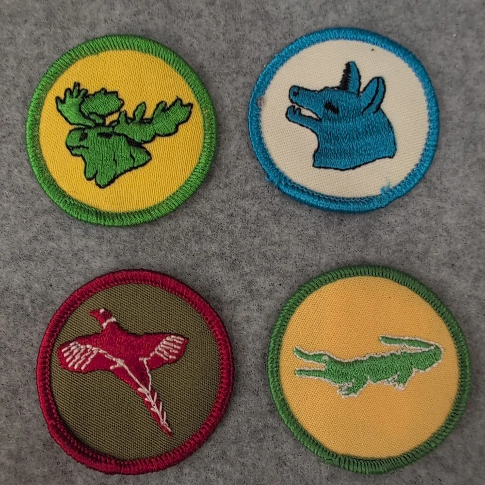 Vintage 1970s Boy Scout‎ Merit Badges Lot of 4 – Animal Related Patches BSA